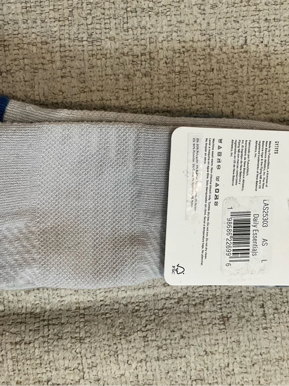 New Balance Blue Crew Socks with Red Toe Accent - Daily Essentials